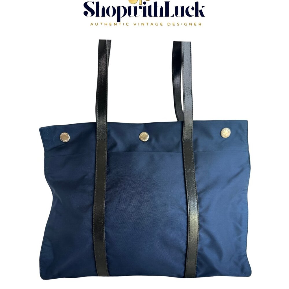PRADA NAVY BLUE TESSUTO TOTE BAG